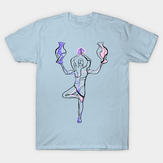 Single Line - Libra T-Shirt by MaxencePierrard